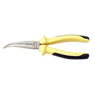 Alicate de punta larga curva 45° con mangos plastificados